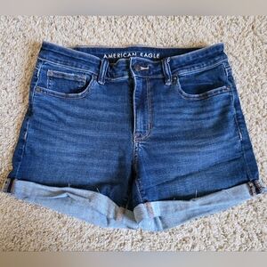 Like New American Eagle Outfitters Dark Blue Jean Shorts Curvy
